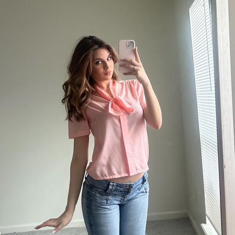 Vintage pink lightweight feminine blouse